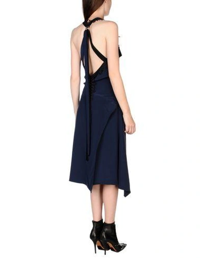 Shop Versace Midi Dresses In Dark Blue