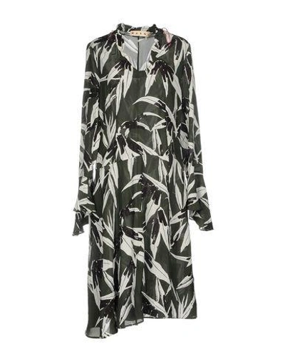 Shop Marni Knee-length Dresses In Military Green
