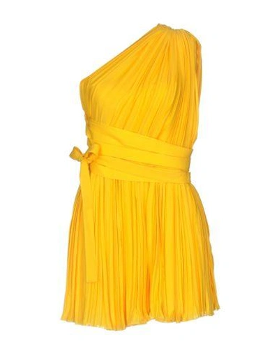 Shop Dsquared2 Woman Short Dress Ocher Size 2 Silk In Yellow