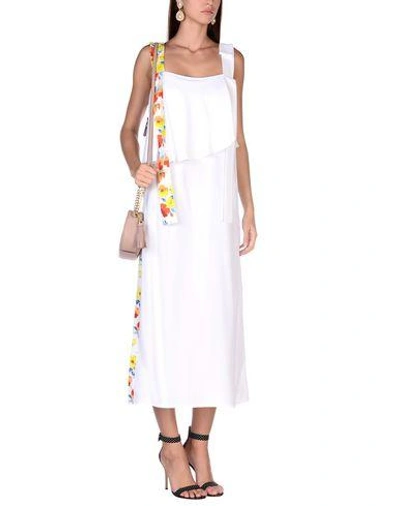 Shop Msgm Long Dress In White