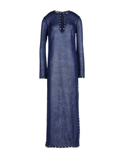 Shop Michael Kors Long Dress In Dark Blue