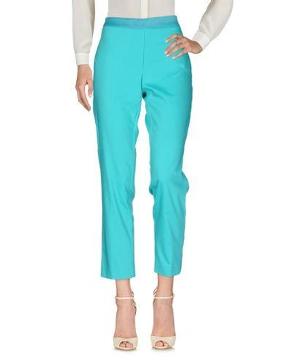 Shop Blumarine Casual Pants In Turquoise