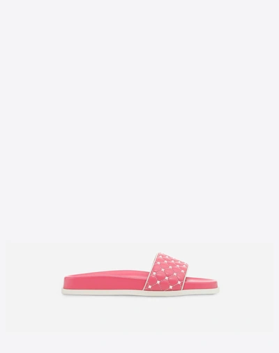 Shop Valentino Free Rockstud Spike Slide In Fuchsia