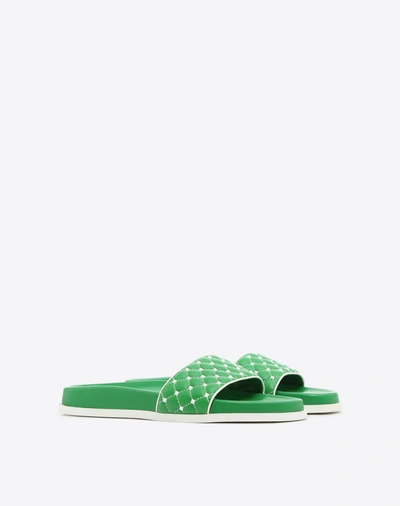 Shop Valentino Free Rockstud Spike Slide In Green