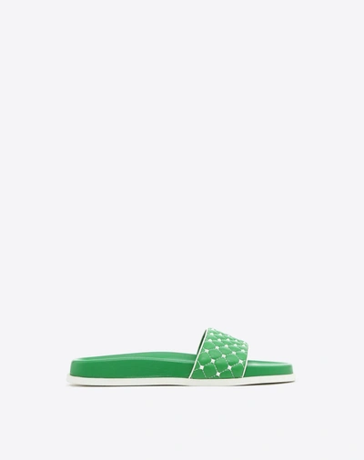 Shop Valentino Free Rockstud Spike Slide In Green