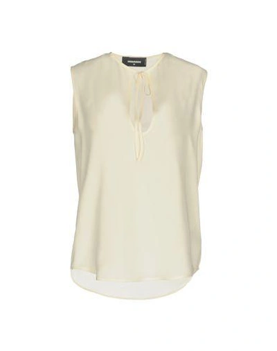 Shop Dsquared2 Tops In Ivory