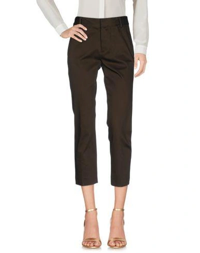 Shop Dsquared2 Cropped Pants In Dark Green