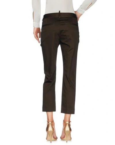 Shop Dsquared2 Cropped Pants In Dark Green