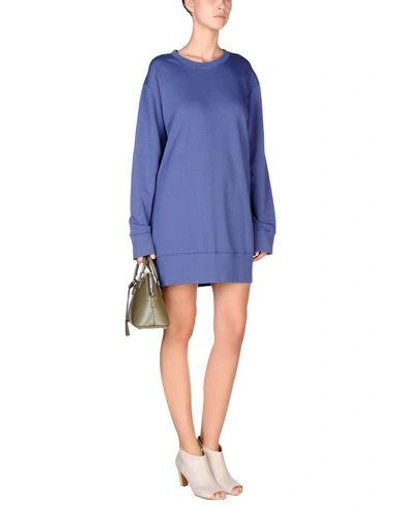 Shop Mm6 Maison Margiela Short Dress In Slate Blue