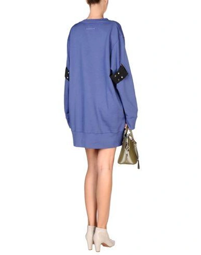 Shop Mm6 Maison Margiela Short Dress In Slate Blue