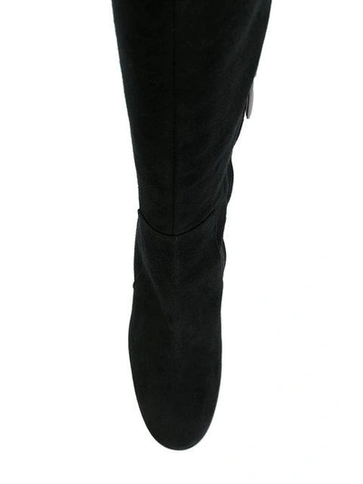 Shop Baldinini Contrast Heel Knee High Boots In Black
