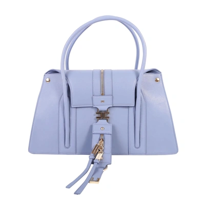 Shop Elisabetta Franchi Celyn B. Top Handle Bag In Smoky Blue