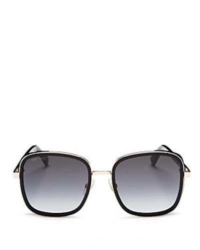 Shop Jimmy Choo Women's Elva Square Sunglasses, 54mm In Black Gold/dark Gray Gradient