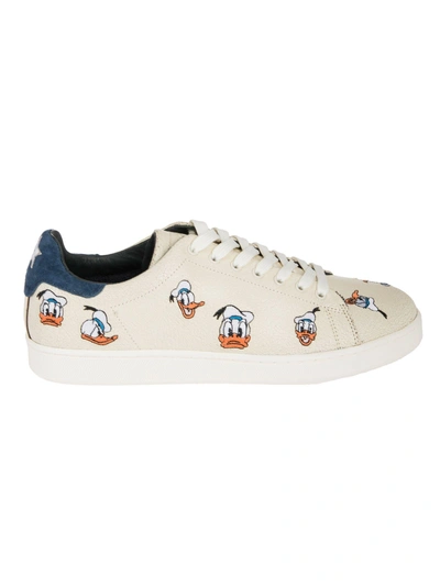 Shop Moa Usa Moa Master Of Arts Donald Duck Print Sneakers In White