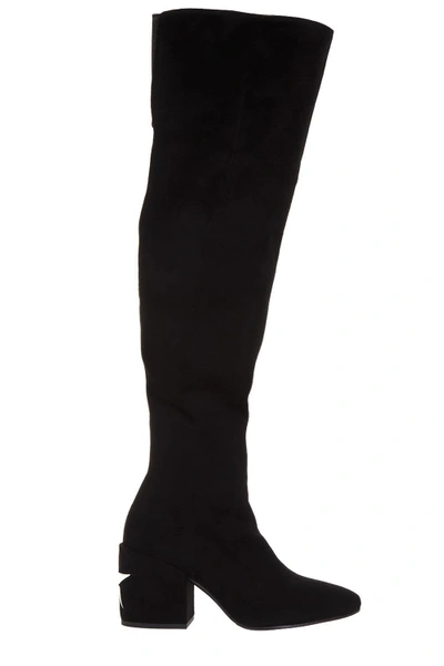 Shop Marc Ellis Knee-length Suede Boots In Black