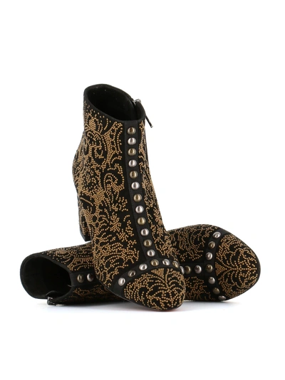 Shop Santoni Studded Ankle Boots In Black