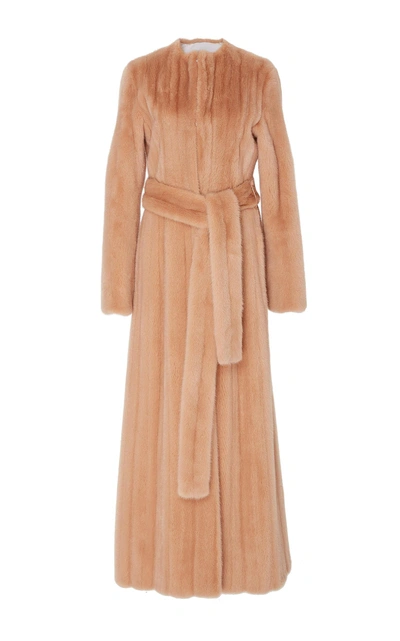 Shop Brock Collection Freda Fur Long Mink Coat In Neutral