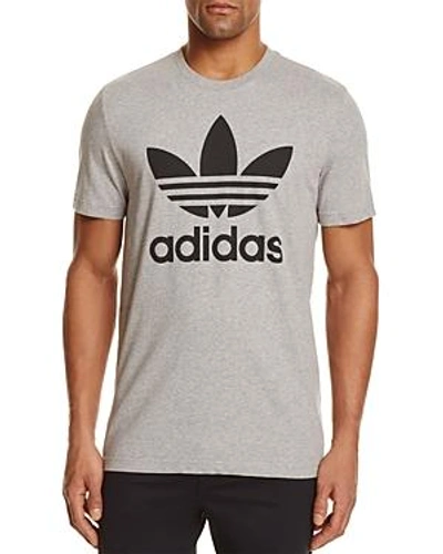 Shop Adidas Originals Trefoil Logo Tee In Medium Gray
