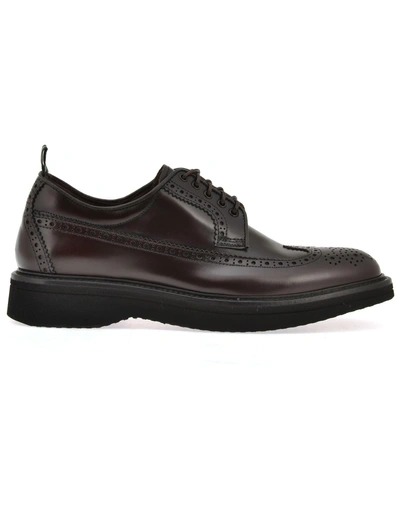 Shop Green George Leather Lace Up Shoe In Burgundy