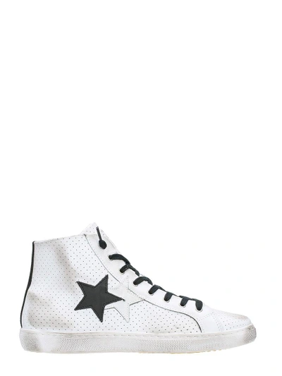 Shop 2star White Perforated Leather Sneakers