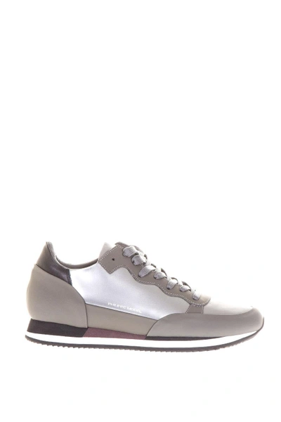 Shop Philippe Model Leather Sneakers Paradis In Argent