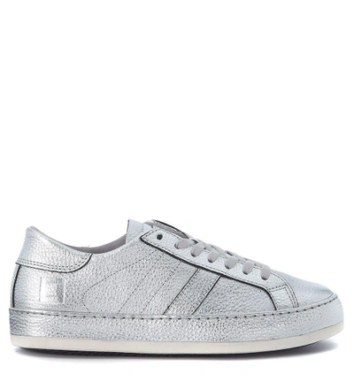 Shop Date Sneaker D.a.t.e. Cover Silver Laminated Leather In Argento