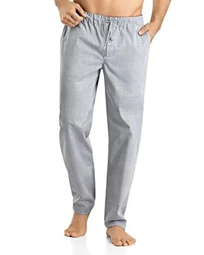 Shop Hanro Night & Day Woven Lounge Pants In Subtle Check Gray