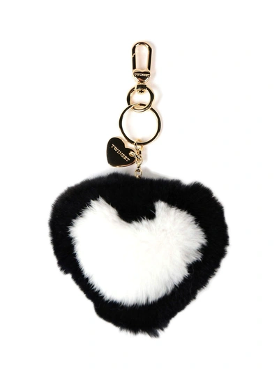 Shop Twinset Heart Charm Keyring In Multicolour