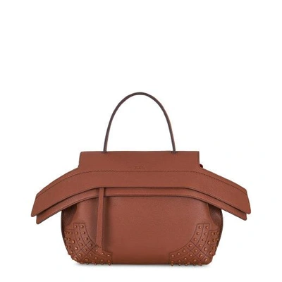 Shop Tod's Wave Bag Small In Brown