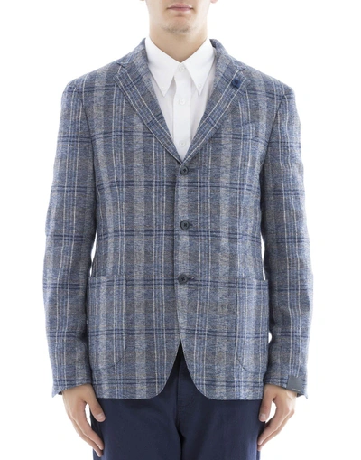 Shop Lardini Blue Cotton Jacket