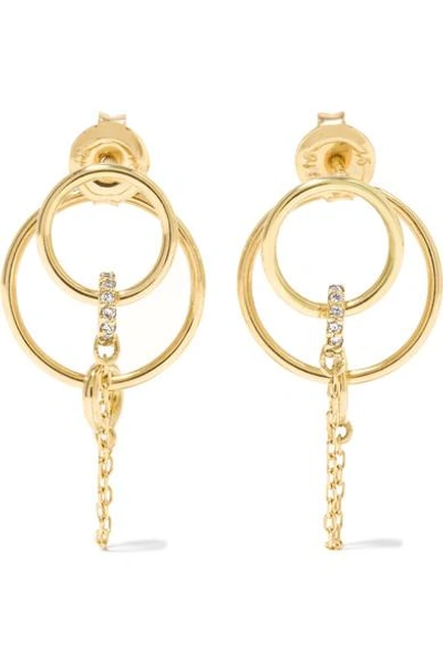 Shop Foundrae Orbit 18-karat Diamond Earrings In Gold