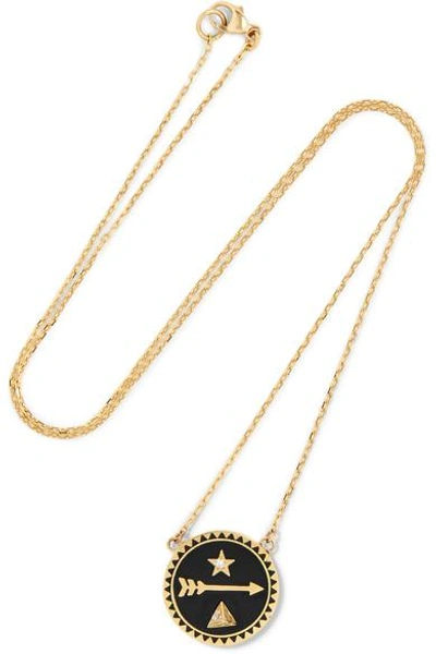 Shop Foundrae Dream 18-karat Gold, Diamond And Enamel Necklace
