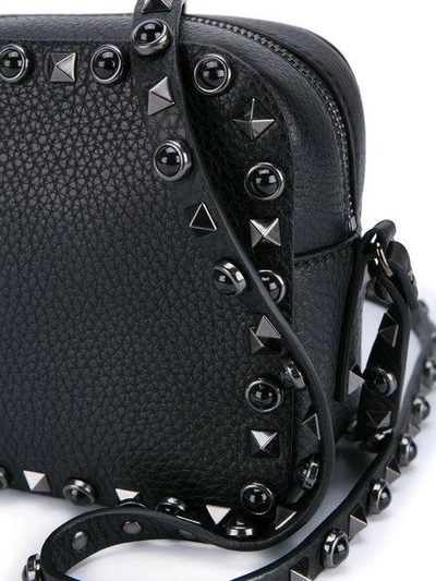 Shop Valentino Rockstud Rolling Noir Shoulder Bag In Black