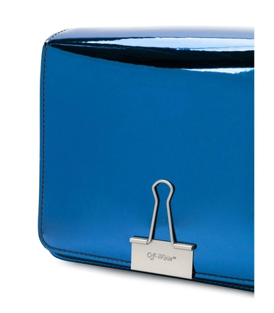 Shop Off-white Blue Binder Clip Mirror Bag