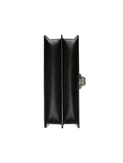 Shop Gucci Frame Print Leather Top Handle Bag In Black