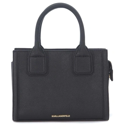 Shop Karl Lagerfeld Klassic Black Saffiano Leather Handbag In Nero