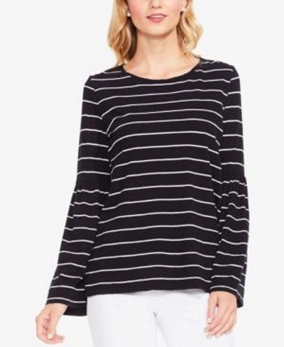 Shop Vince Camuto Two By  Cotton Striped Top In Rich Black