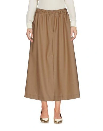 Shop Wood Wood 3/4 Length Skirt In Camel