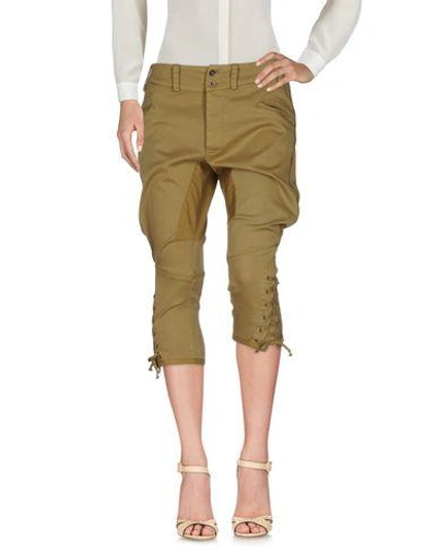 Shop Faith Connexion Cropped Pants & Culottes In Khaki