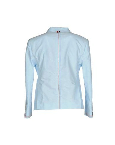 Shop Thom Browne Suit Jackets In Sky Blue