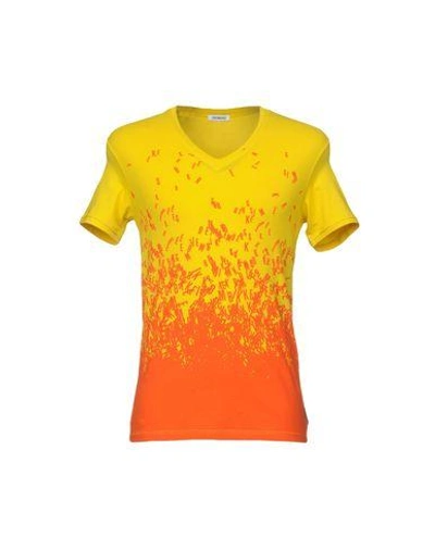 Shop Bikkembergs T-shirt In Yellow