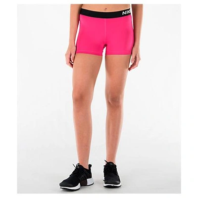 Shop Nike Women's Pro Cool 3 Inch Training Shorts, Pink