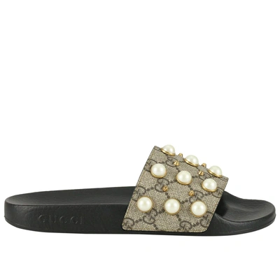 Gucci slides on sale with pearls