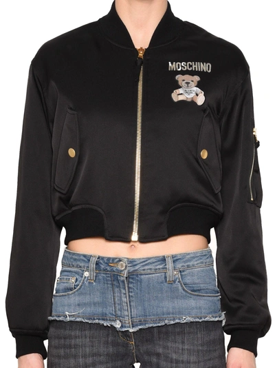 Shop Moschino Bomber Jacket In Black