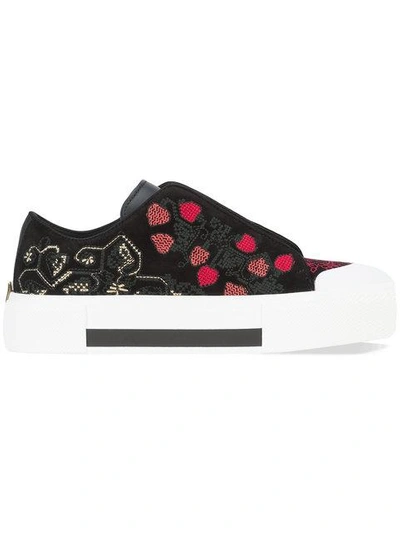 Shop Alexander Mcqueen Low Cut Lace-up Embroidered Sneakers