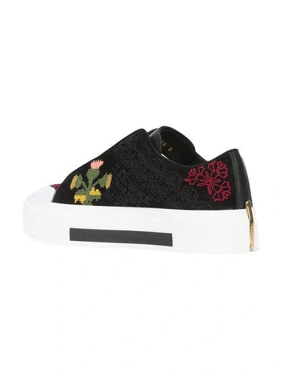 Shop Alexander Mcqueen Low Cut Lace-up Embroidered Sneakers