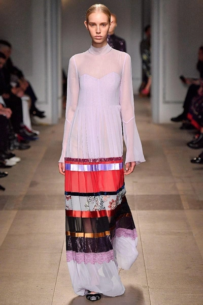 Erdem Edina Pleated Velvet And Satin-trimmed Chiffon Gown | ModeSens