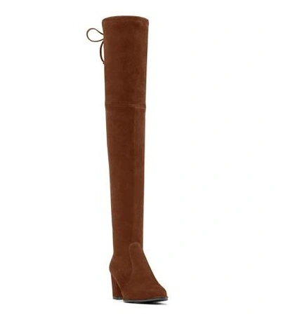 Shop Stuart Weitzman The Thighland Boot In Walnut Suede