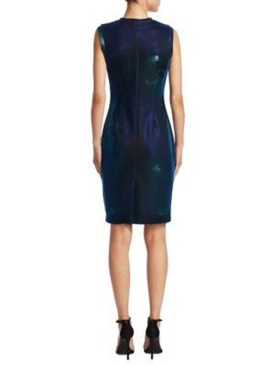 Shop Nero By Jatin Varma Sleeveless Metallic Cocktail Dress In Azul