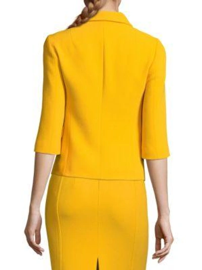 Shop Michael Kors Wool Button-front Jacket In Lemon
